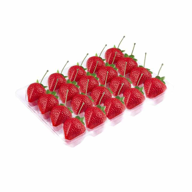 Wholesale 20pcs Strawberry Tray Custom PET Plastic Clamshell Blister Strawberries Container Box