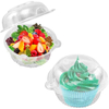 Clear PET Cupcake Plastic Trays Hinged Food Containers Bakery Cup Cake Packaging Box Wholesale