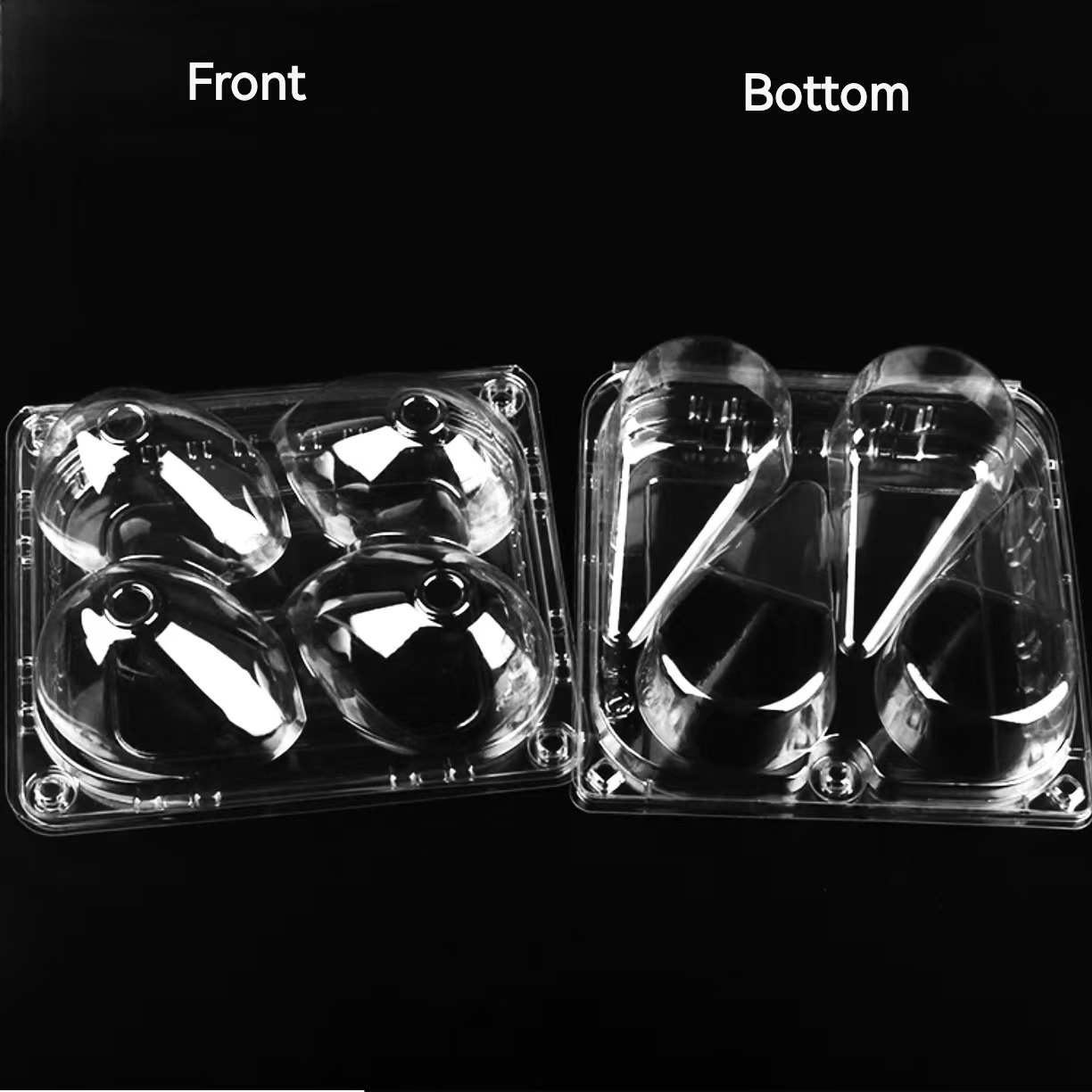 Transparent Square Hinged PET Plastic Avocado Containers Disposable PET Fruit Clamshell Packaging Box for Avocado Fruit Punnet
