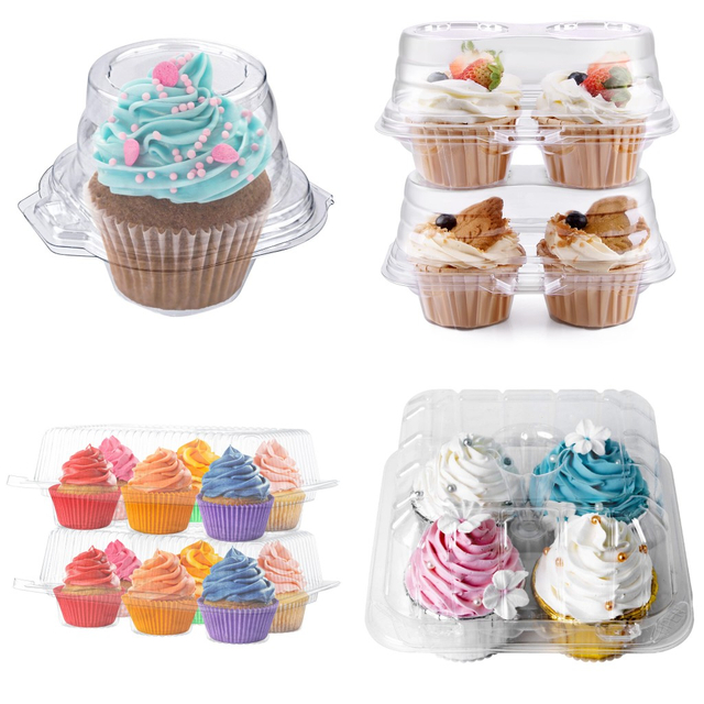 ClearView Cupcake Carrier, 1-12 Capacity, Plastic Dome Lid, Clamshell Design