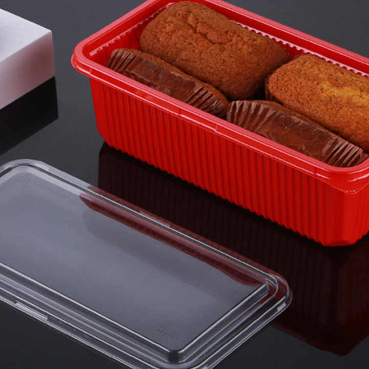 Wholesale PET Cake Containers Bread Biscuit Tray Bakery Food Pastry Packaging Plastic Blister Box