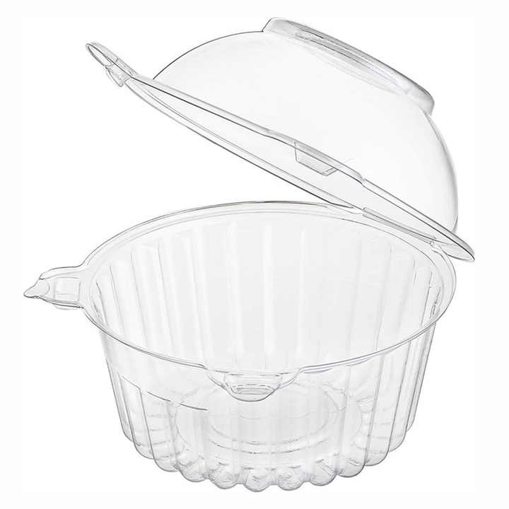 Clear PET Cupcake Plastic Trays Hinged Food Containers Bakery Cup Cake Packaging Box Wholesale