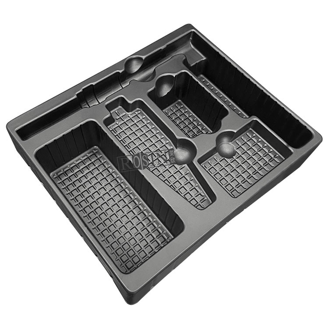 Custom Black Plastic PS Anti Static ESD Black Plastic Package Tray for Protective Products Shipping