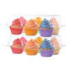 ClearView Cupcake Carrier, 1-12 Capacity, Plastic Dome Lid, Clamshell Design