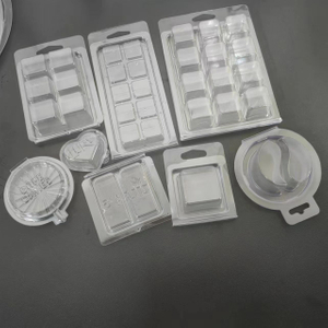Vacuum Forming PVC Blister Clamshell Clear /Black PET Wax Melt Container Custom 6 Cell Wax Melt Clamshell for Candle