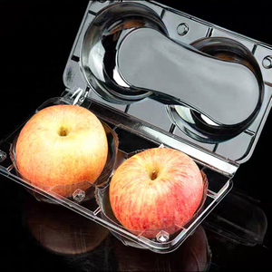 Wholesale 2 4 6 8 Cells Packaging Apple Container Plastic Fresh Fruit Blister Clear Box PET Plastic Clamshell apple Packaging
